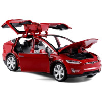 1/32 Model x Metal Die Casting Toy Car for 3 to 12 Year Old Boy Pull Back Car Toy with Sound and Lights (Red)